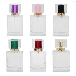 Opslagflessen 6 Stuks Hervulbare Parfum Spray Fles Glas Transparant Lege Verstuiver Dispenser 50 ml