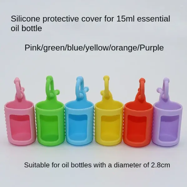 Bouteilles de rangement 6 pcs en silicone à huile essentielle Bottle Protector