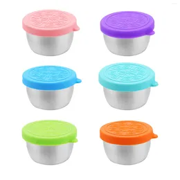 Opslagflessen 6 stks kleine containers met siliconen deksels herbruikbare kruiderij voor picknicks barbecues feesten