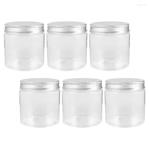 Bouteilles de stockage 6pcs pots de conserve transparents Mason avec couvercles pot d'articles ménagers réutilisables