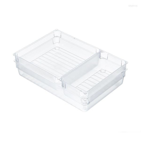 Botellas de almacenamiento 6x Organizador de cajón transparente Divisor Transparente Desktop Bins de caja ordenada Caso para una vajilla de comestibles cosméticos utensilios