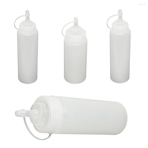 Bouteilles de rangement 6x sauce complexe en plastique blanc transparent huile Cruit Huile 8oz