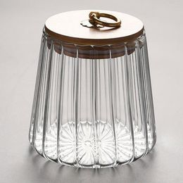 Opslagflessen 750 ml/650 ml Candy Jar Glass Bus Bulk Voedsel Clear Apothecaire potten Keukenorganisator