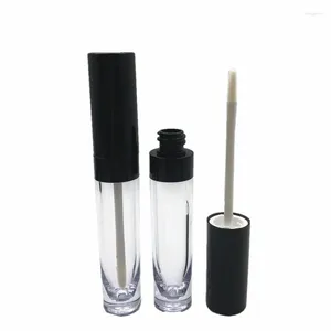 Opslag Flessen 7 ml Clear Lipgloss Tube Lege Ronde Lipgloss Container Hervulbare Fles Plastic Cosmetische Verpakking Containers Zwart deksel