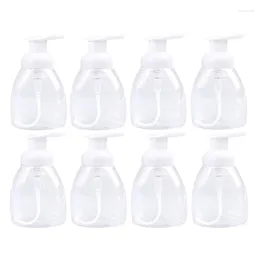 Botellas de almacenamiento 8 paquete 300 ml/10 oz Dispensadores de jabón de espuma Bomba de dispensador de plástico transparente Perfecto en encimeras de baño