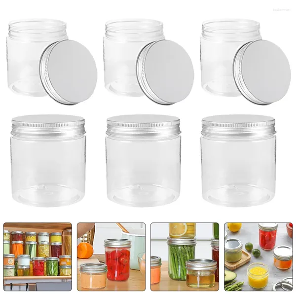 Botellas de almacenamiento 8 PCS 250 ml Mini tapa de aluminio de plata transparente Mason Jar Set Jars Jam Hogar