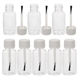 Bouteilles de stockage 8 pcs vide bouteille de vernis à ongles Terrarium réservoir clair ongle avec brosse