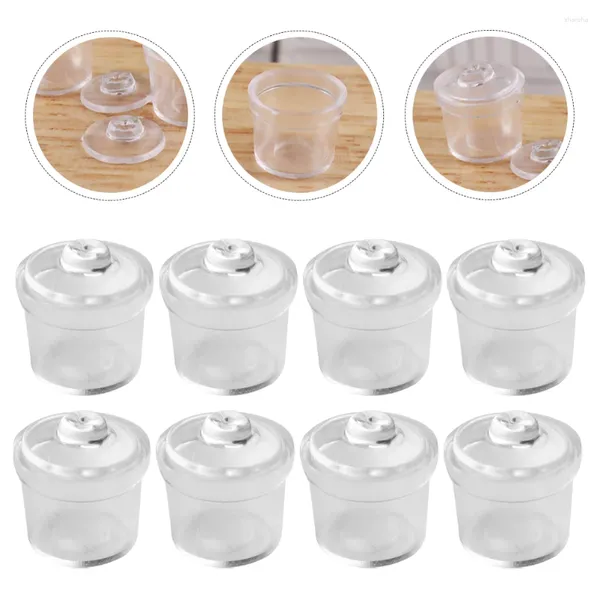 Bouteilles de rangement 8 pcs Jar Modèle Playing House Touet Ornements - Chausson de la maison Laux Livrages Mini Modèles Décoratifs Verre Miniature