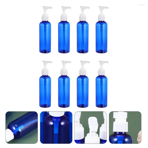 Bouteilles de stockage 8 pièces, bouteille à pression pour Lotion, distributeur de voyage vide, pompe à shampoing, conteneur rechargeable, conteneurs en plastique transparent