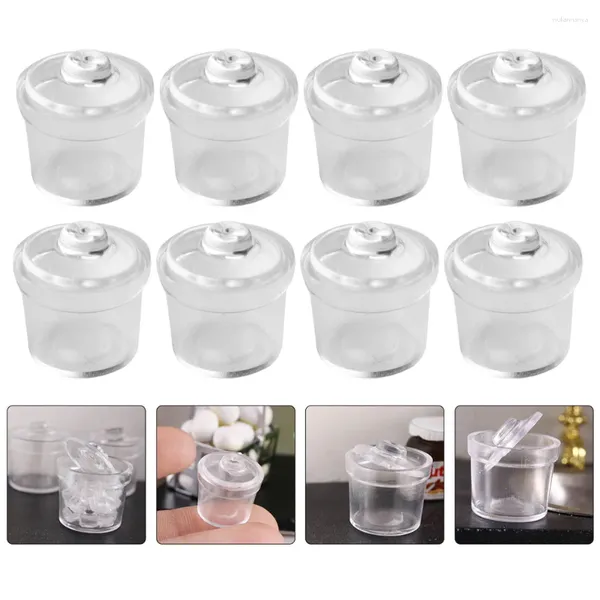 Botellas de almacenamiento 8 PCS Ornament Jar Model PVC Candy Models Kitchen Mini Decor Micro Landscape Decors