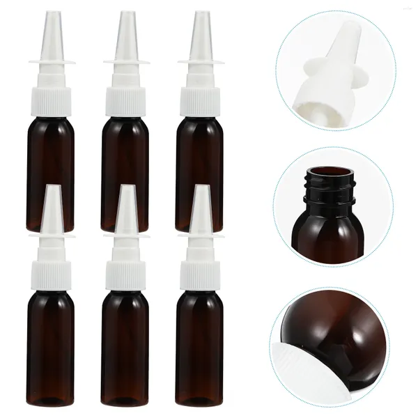 Botellas de almacenamiento 8 PCS Botella de hombro redondo con spray nasal Loción de piel Contenedor Viaje Plástico Pequeño