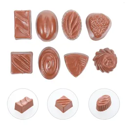 Bouteilles de stockage 8 pcs Simulation Chocolat Décor Mini Jouets Enfants Lait Carton Multi-fonction PVC Table Fournitures Modèle Éducatif Enfant