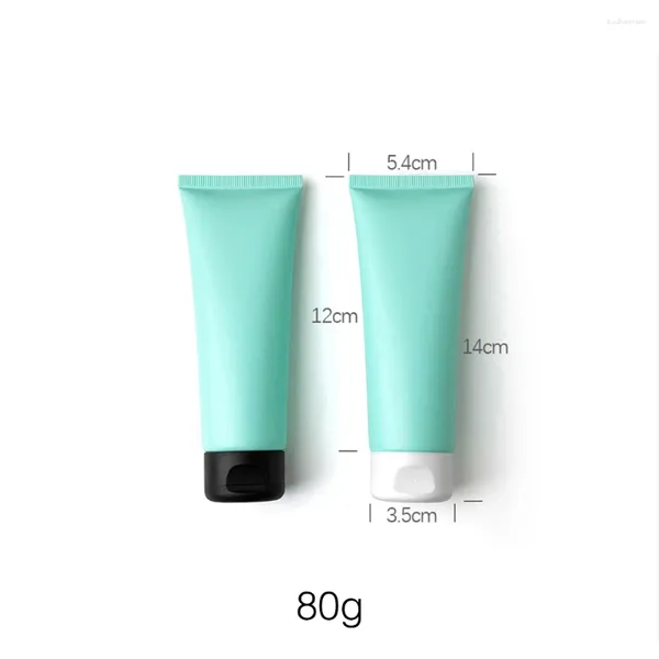 Bouteilles de rangement 80g Bleu vert vide vide bouteille de compression 80 ml Refipillable Cosmetics Conteneur Hands Crème Body Lotion Voyage Utiliser le tube souple en plastique