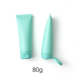 Bouteilles de stockage 80g mat bleu vert en plastique presser bouteille rechargeable cosmétiques conteneur 80ml crème pour le corps Lotion vide tube souple 10 pièces