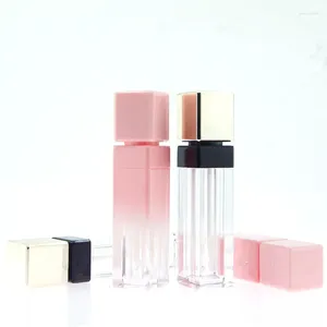 Bouteilles de stockage 8ml vide carré rose or maquillage liquide correcteur brillant à lèvres tube glaçage 36pcs
