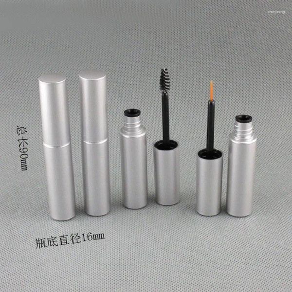 Bouteilles de rangement 8 ml argent en plastique en plastique cosmétique tube de bouteille eyeliner mascara mascara brosse de brosse à enclos cils de la croissance du stylo de croissance