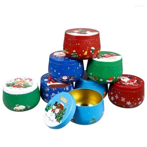 Bouteilles de rangement 8pcs Christmas Candy étain pots de bougie vides