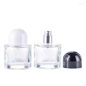 Opslag Flessen 8 Stuks Lege Geurflesjes Witte Dop Zwart Deksel Zilveren Schroef Pomp 50 Ml Helder Glas Parfum Refill