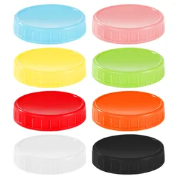 Bouteilles de rangement 8pcs pp épreuve de fuite rond différentes couleurs en conserve de jus de remplacement de jus de rechange scellant scellant