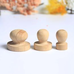 Opslagflessen 9 stuks keukenkasten hout DIY-stempel rond handvat scrapbooking stempels houten afdichting