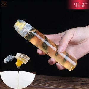 Bouteilles de rangement 90 ml miel bouteille compressive du vinaigre de vinaigre sirop d'huile distributeur transparent outil de cuisine non drip de bonne qualité