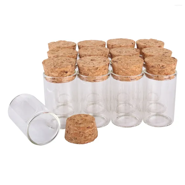 Botellas de almacenamiento 90 piezas Tubos de vidrio de 20 ml con tope de corcho Small Test Glassware Spice Jars Vials 30 50 mm para accesorios DIY DIY