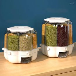 Bouteilles de stockage Pots rotatifs de 9 kg pour céréales en vrac Barils de riz Conteneurs ménagers séparés Boîte de cuisine de réservoir anti-insectes scellée