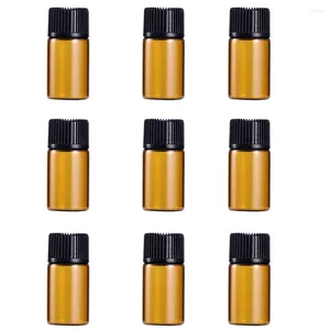 Opslagflessen 9PC 3ml Mini Amber Glazen Flacon Met Opening Verkleiner En Voor Essentiële Oliën Chemie Chemicaliën Keulen Parfums
