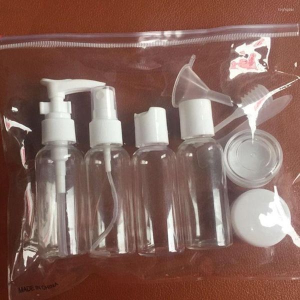 Aufbewahrungsflaschen 9 teile/satz Kunststoff Kosmetik Probe Reise Set Paket Kosmetik Pressen Sprühflasche Make-Up Tools Kit