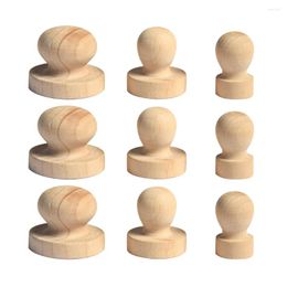 Opslag Flessen 9 Stuks Stempel Houten Ronde Handvat Diy Voor Scrapbooking Craft Dagboek (5 Cm 38 Cm En 25 Cm Elk 3 Stuks)