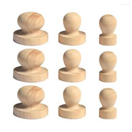 Bouteilles de rangement 9 pièces boutons de tiroir en bois armoire inachevée poignée de timbre en bois en forme de champignon pour l'artisanat de bricolage (5CM 3 8CM 2