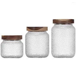 Botellas de almacenamiento acacia frasco de vidrio de madera recipientes de despensa frascos de alimentos tapa hermética