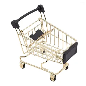 Opslagflessen accessoires kar mand kind baby mini winkelen plastic gouden trolley