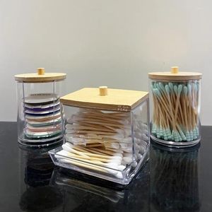 Bouteilles de rangement boîte en acrylique avec porte-couvercle distributeur d'organisateur clair de salle de bain organisation de cartouche