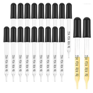 Opslag Flessen AD-20Pcs 1Ml Glas Vloeibare Druppelaars Pipetten Pipetten Met Zwarte Zuig Lamp Voor Make Art Rechte Tip stijl