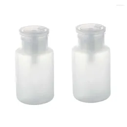Opslagflessen AD-2x 150 ml Nail Art Make-up Poolse plastic pompspomp Dispenser flesverwijderaar Wit wit