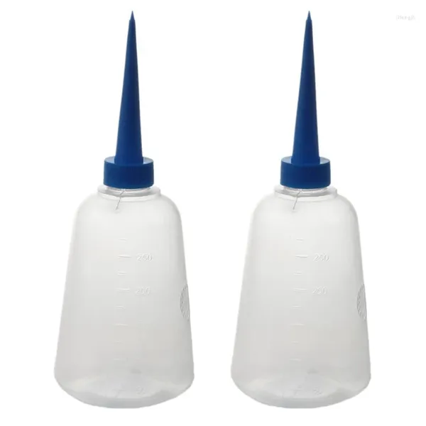 Bouteilles de rangement AD-2x 250 ml Bouteille applicateur de colle de colle liquide en plastique bleu blanc transparent