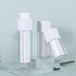 Opslagflessen Airless Pump Cosmetische container Frosted dubbele laag verdikte vierkante lotion Lege fles 1 van 15 ml 30 ml 50 ml 2024