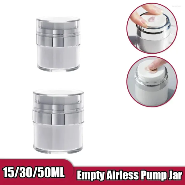 Bouteilles de rangement Airless Pump Tank 15/30 / 50ml Refipillable Gel Emulsion Dispensateur Travel Feak Proof Container Cosmetic Vacuum vide