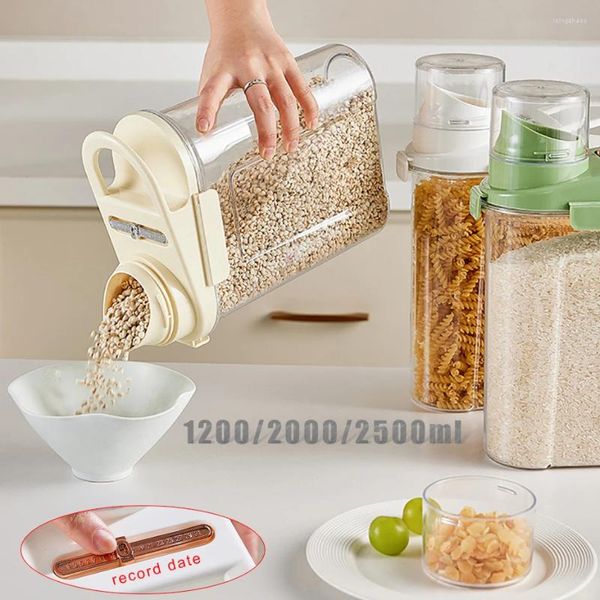 Bouteilles de rangement Conteneur de céréales hermétique Cuisine de cuisine avec une tasse à mesurer les nouilles de riz scellées maïs!