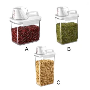 Bouteilles de rangement Conteneur alimentaire hermétique - conserver le goût et les céréales de cuisine préférées faciles à basculer transparente