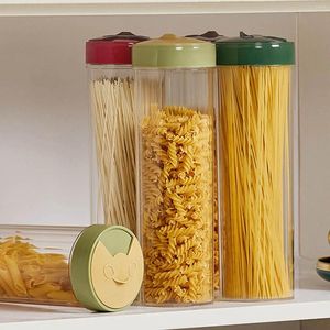Bouteilles de stockage contenants alimentaires hermétiques, grands Spaghetti en plastique transparent avec couvercles à verrouillage facile pour boîte de garde-manger de cuisine