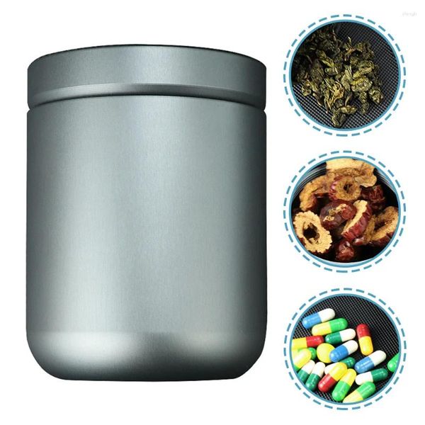 Botellas de almacenamiento frasco hermético lata de aleación de aluminio para pastillas hojas de té