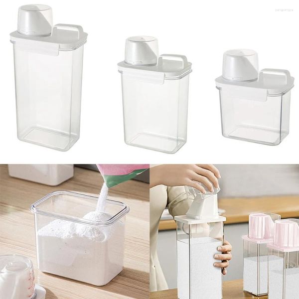 Bouteilles de rangement à la blanchisserie à la blanchisserie de linge de linge de lavage de linge avec tasse à mesurer pour blanchissement adoucissant