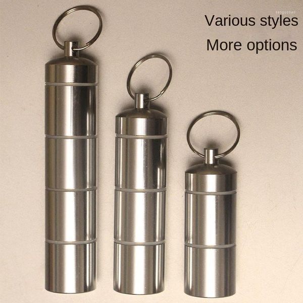 Bouteilles de stockage en alliage d'aluminium Mini étanche étanchéité métal portable extérieur petite bouteille de bouchon d'oreille