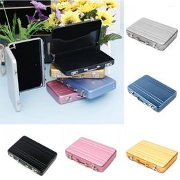 Opslagflessen Aluminium doos Bedrijfs -ID Holder Mini Suitcase Bank Card Sieraden Case Organizer rechthoek