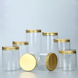 Bouteilles de rangement bouteille en plastique recouvert en aluminium vide contenant scellé de café Conteneurs hermétiques à air pour aliments transport en pot transparent