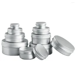 Bouteilles de rangement en aluminium avec couvercle 5g 10g 30g 50g 100g 200g pot de bougie visage métal