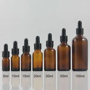 Bouteilles de rangement bouteille en verre cosmétique avec huile essentielle rond
