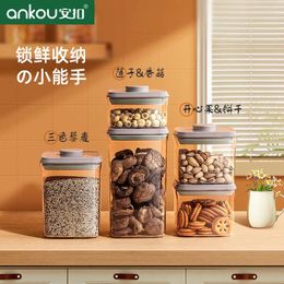 Botellas de almacenamiento Ankou Kitchen Container - Caja de granos a prueba de humedad con alimento de tapa sellable transparente como ABS
